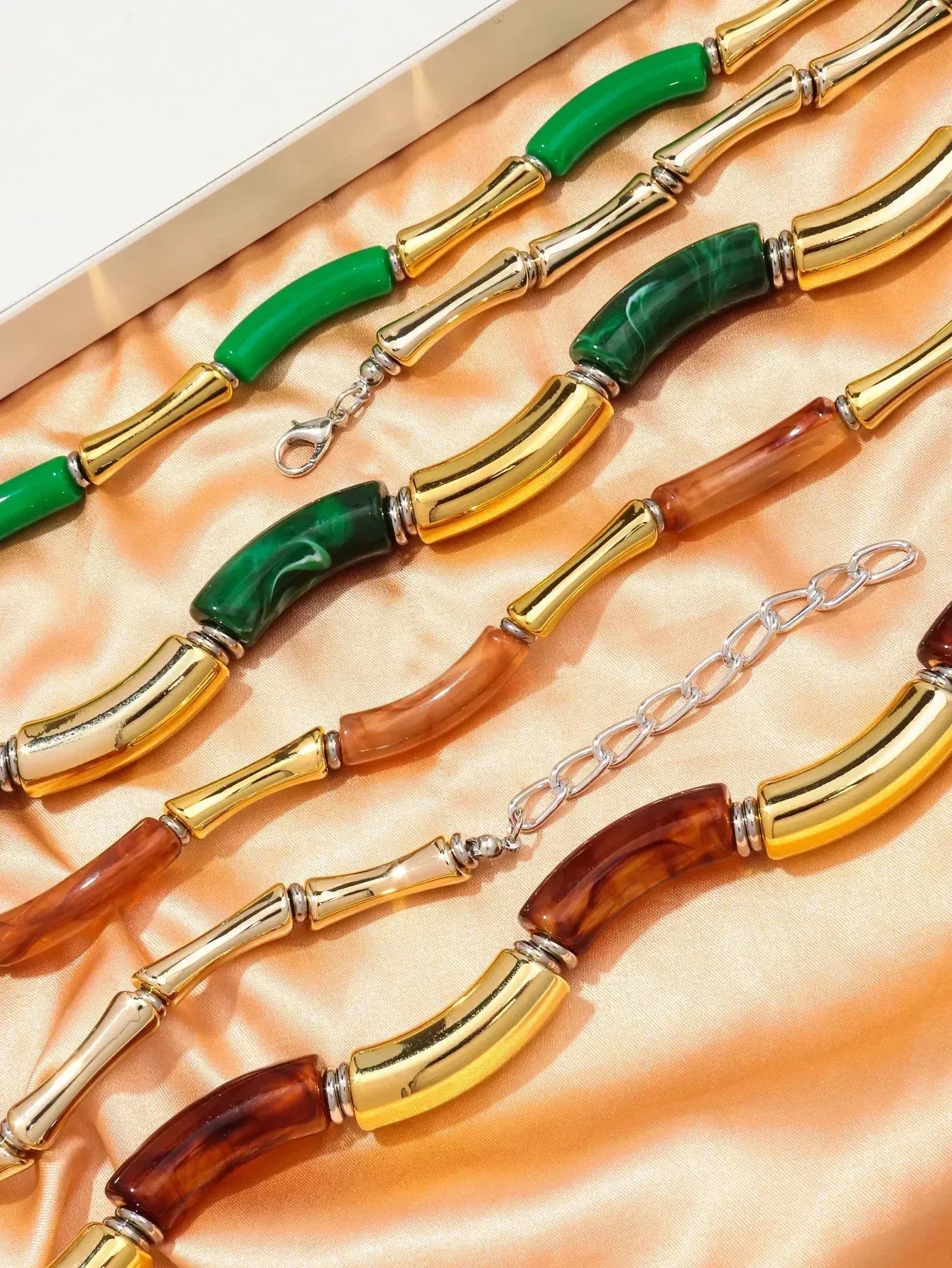 3 pieces/set Bohemian Acrylic Bamboo Beads Choker Necklace Set for Women Chunky Tube Necklaces 2024 Accessories Jewelry - DEA collection