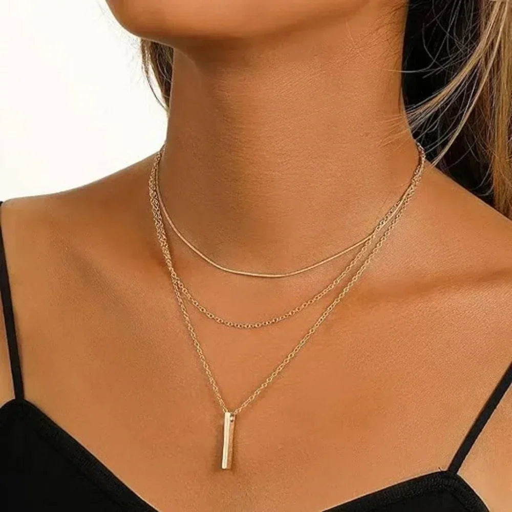 MEDFOLY 3pcs Gold Charm Necklace For Women Star Pearl Cross Pendant Neckalces Dainty 14K Gold Plated Summer Beach Jewelry Gifts - DEA collection
