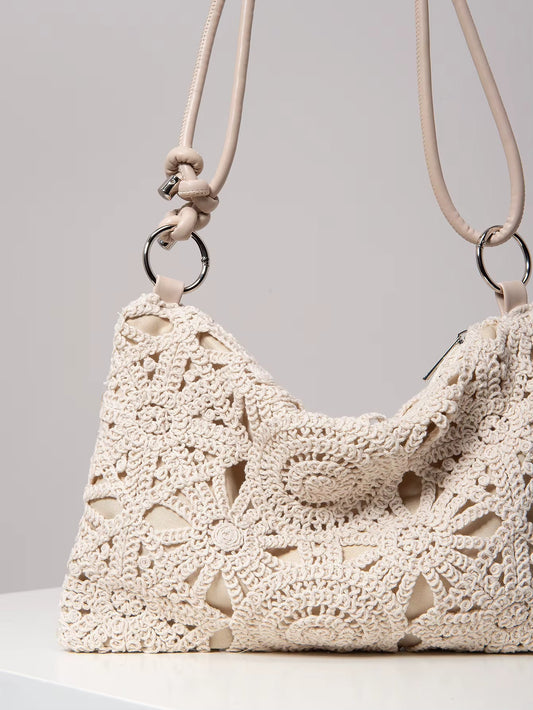 Boho Crochet Floral Shoulder Bag