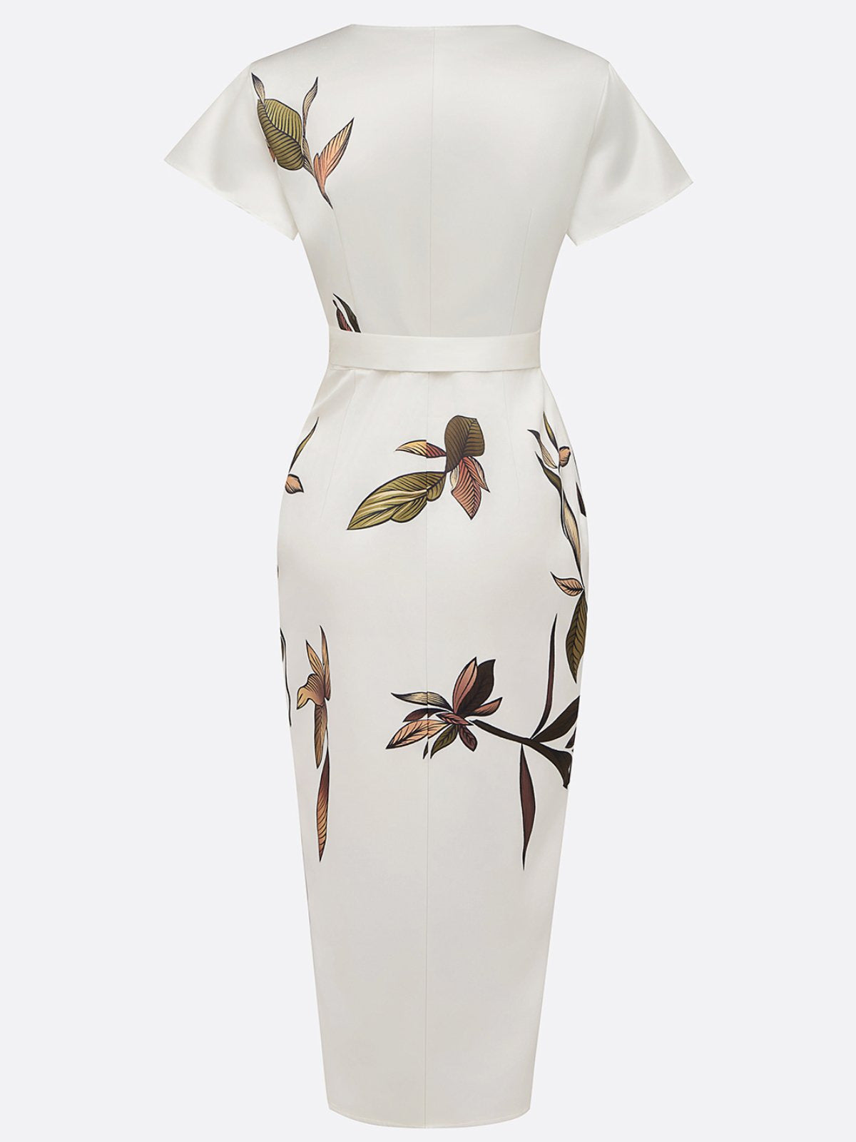 European And American V-neck Short-sleeved Lace-up Digital Printed Dress - DEA collection