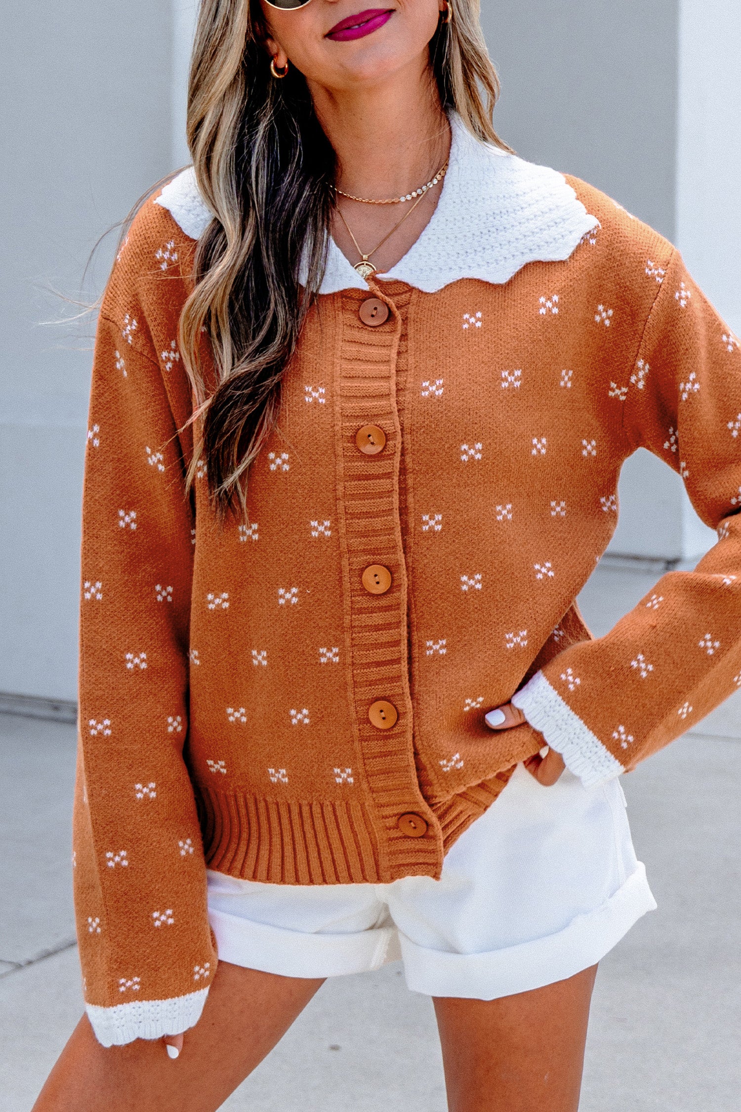 Russet Long Sleeve Knitwear Cardigan