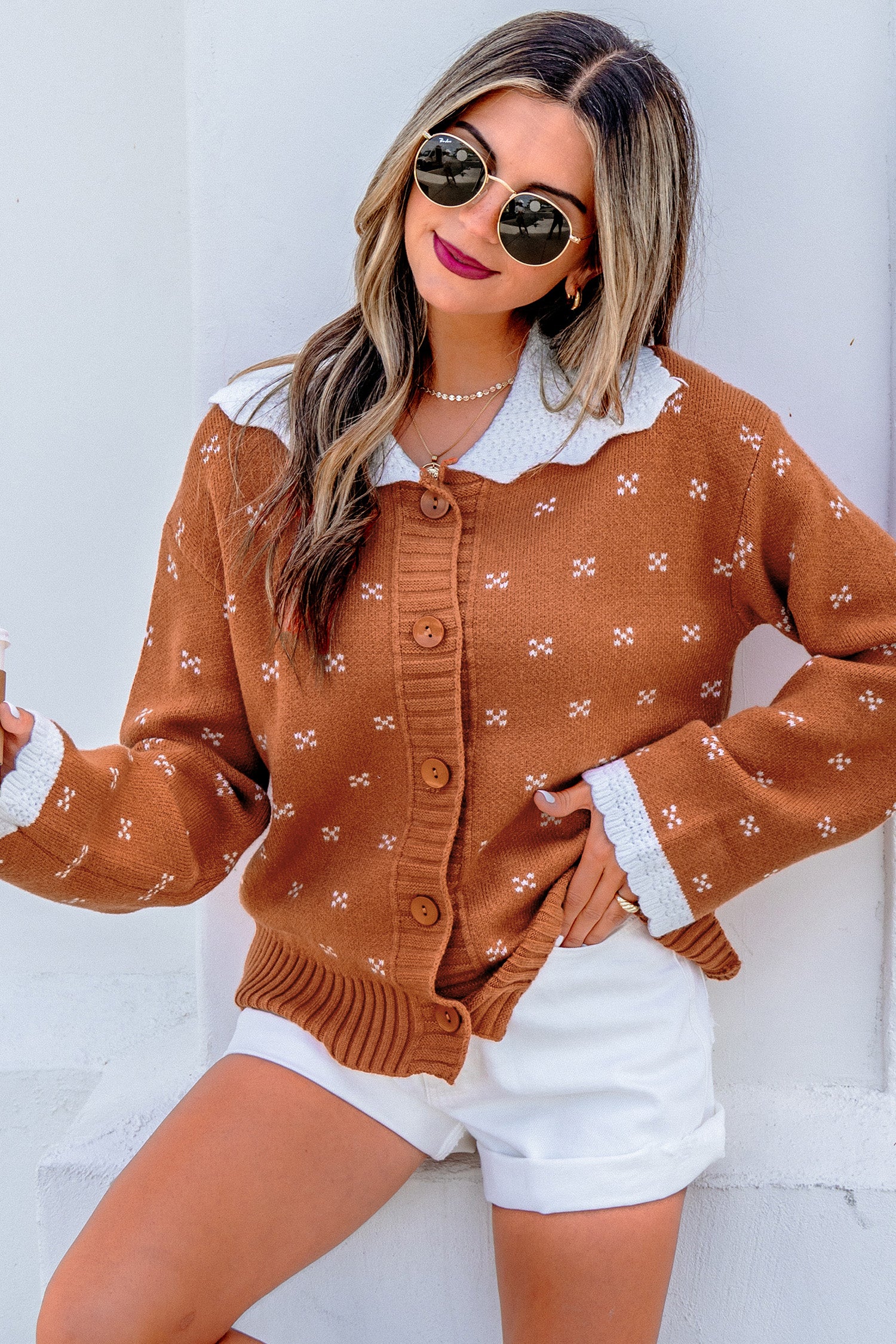 Russet Long Sleeve Knitwear Cardigan