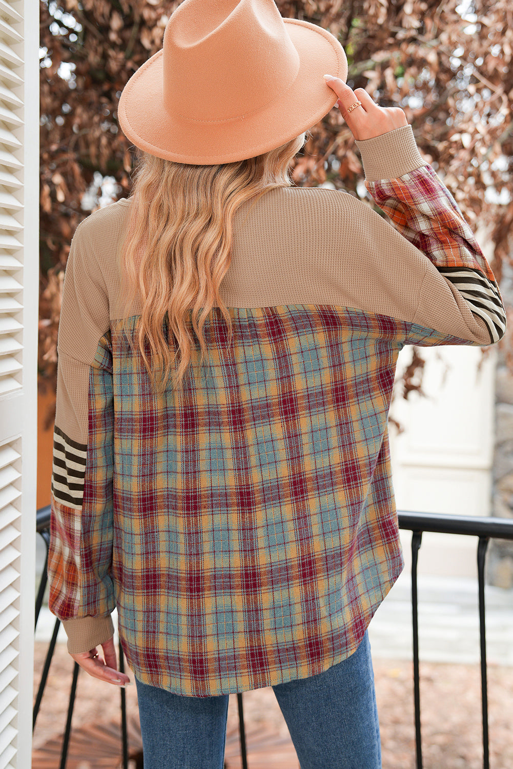 Waffle Stripe Henley Top