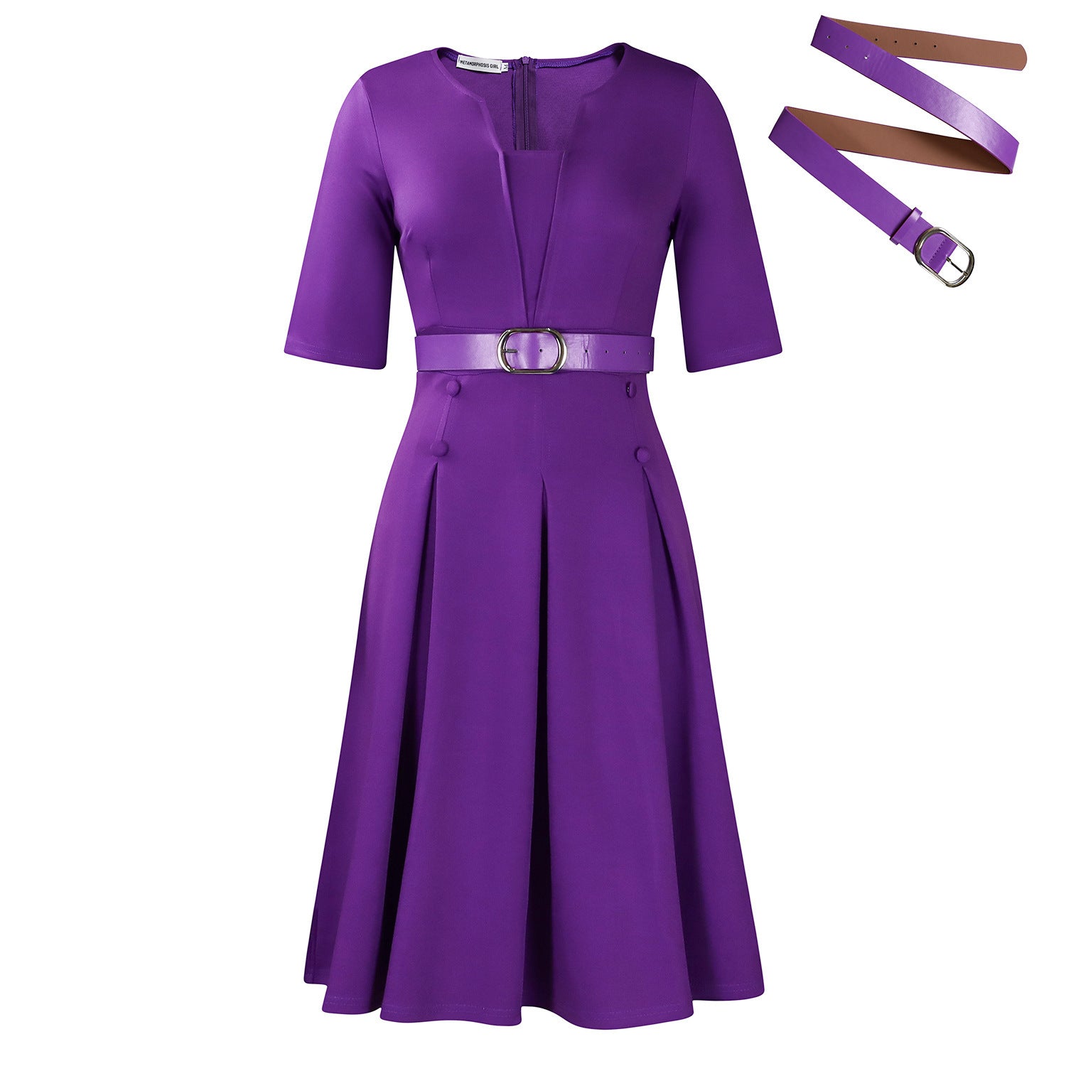 Fashion Elegant Graceful Solid Color Dress - DEA collection