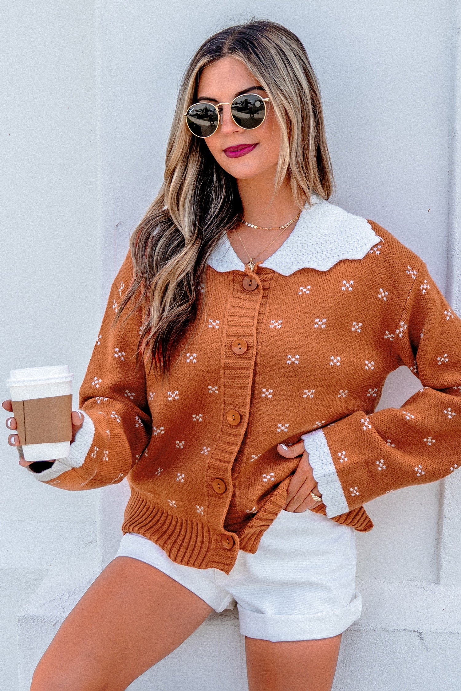 Russet Long Sleeve Knitwear Cardigan