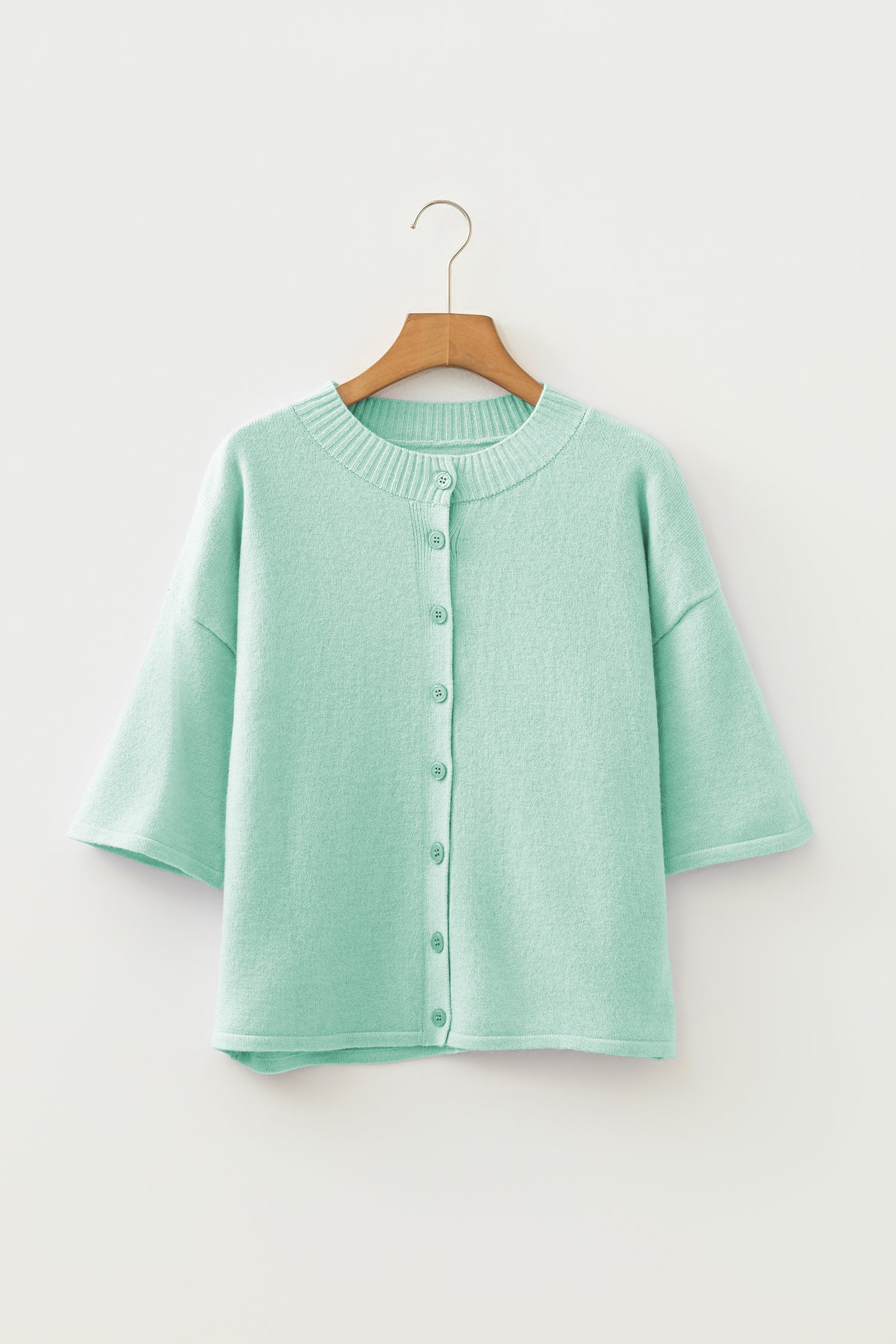 Boxy Knit Button Cardigan