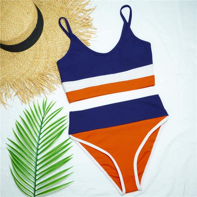 Female Swimsuit High Waist Bikini Women High Waist Bikini Set Two Piece Swimsuits Bikini Top With Bottoms Bathing Suits For Teens Girls Women Swimwear Two-pieces Bikini Set Sport Bathing Suit Swim Lady - DEA collection