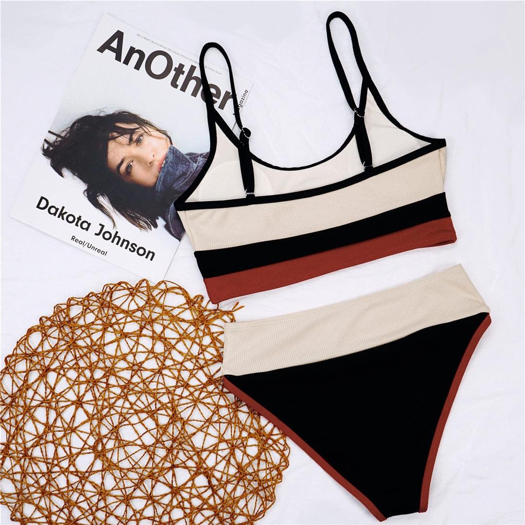 Female Swimsuit High Waist Bikini Women High Waist Bikini Set Two Piece Swimsuits Bikini Top With Bottoms Bathing Suits For Teens Girls Women Swimwear Two-pieces Bikini Set Sport Bathing Suit Swim Lady - DEA collection