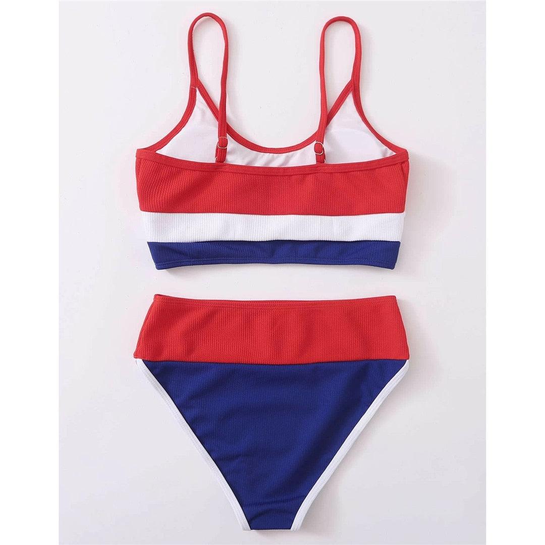 Female Swimsuit High Waist Bikini Women High Waist Bikini Set Two Piece Swimsuits Bikini Top With Bottoms Bathing Suits For Teens Girls Women Swimwear Two-pieces Bikini Set Sport Bathing Suit Swim Lady - DEA collection