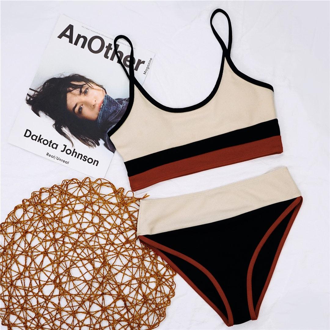 Female Swimsuit High Waist Bikini Women High Waist Bikini Set Two Piece Swimsuits Bikini Top With Bottoms Bathing Suits For Teens Girls Women Swimwear Two-pieces Bikini Set Sport Bathing Suit Swim Lady - DEA collection