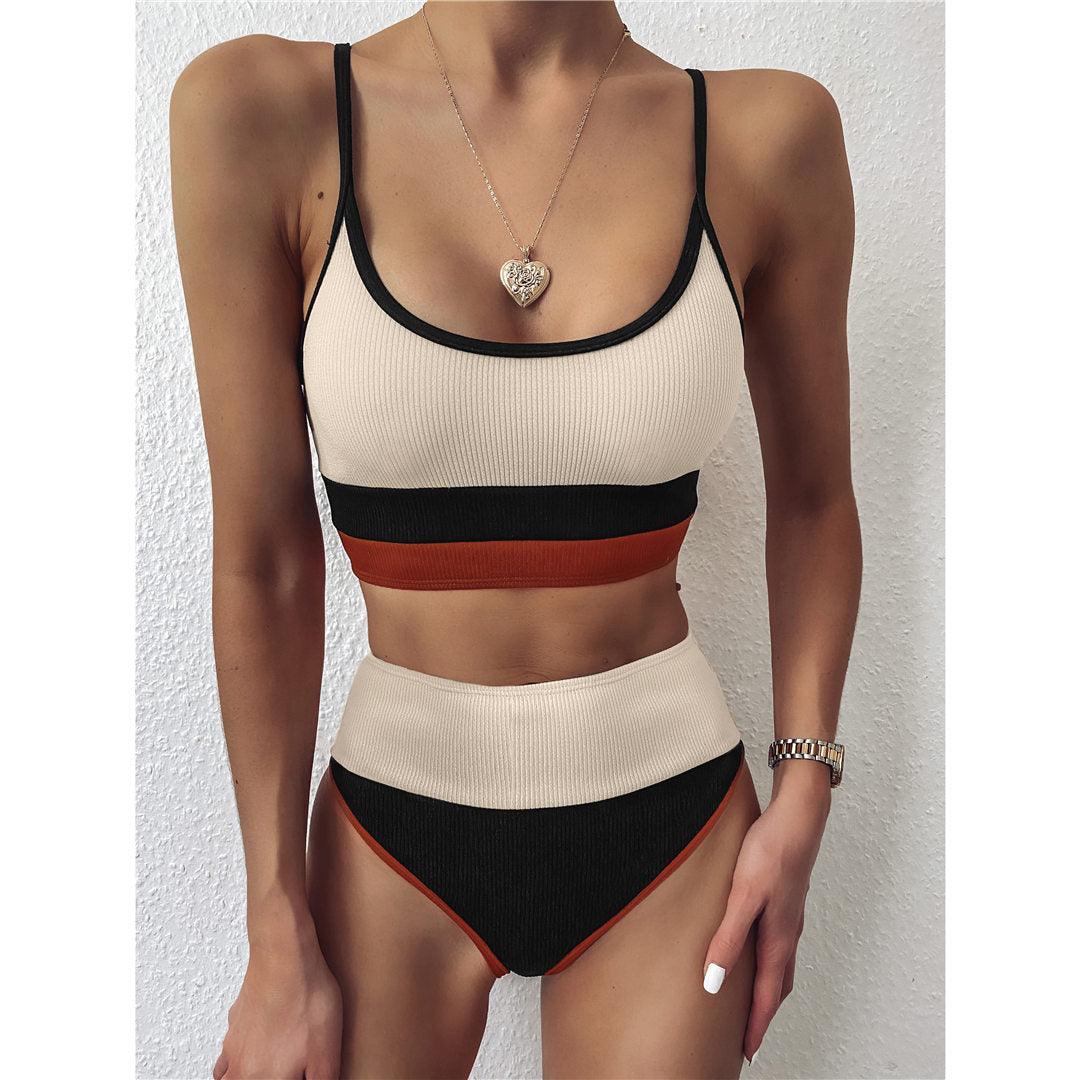 Female Swimsuit High Waist Bikini Women High Waist Bikini Set Two Piece Swimsuits Bikini Top With Bottoms Bathing Suits For Teens Girls Women Swimwear Two-pieces Bikini Set Sport Bathing Suit Swim Lady - DEA collection