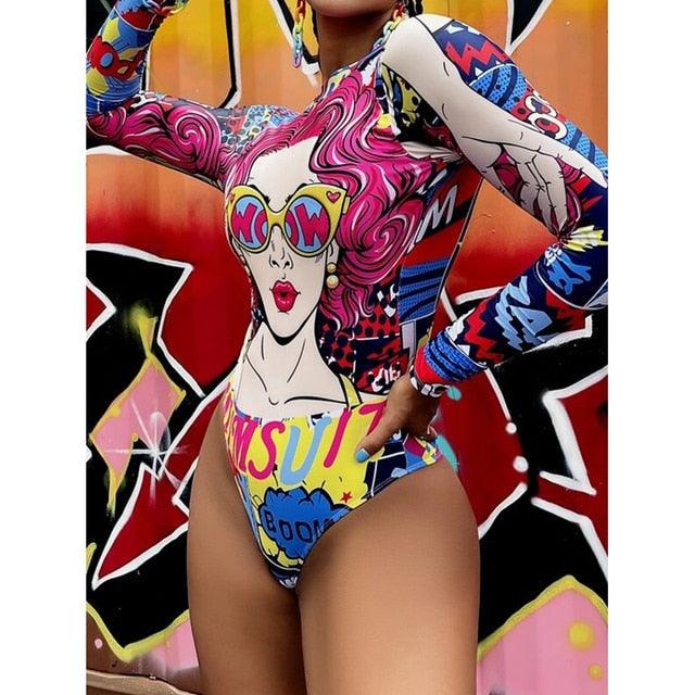 Surfing Swimsuit For Women Bikini Long Sleeve Swimwear Tiger Print Push Up Summer Bath Suit Two Piece Surfing Rash Guard Bikini Long Sleeve Swimsuit Set - DEA collection