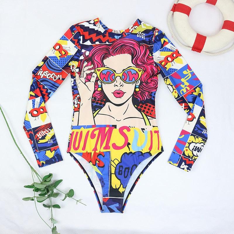 Surfing Swimsuit For Women Bikini Long Sleeve Swimwear Tiger Print Push Up Summer Bath Suit Two Piece Surfing Rash Guard Bikini Long Sleeve Swimsuit Set - DEA collection