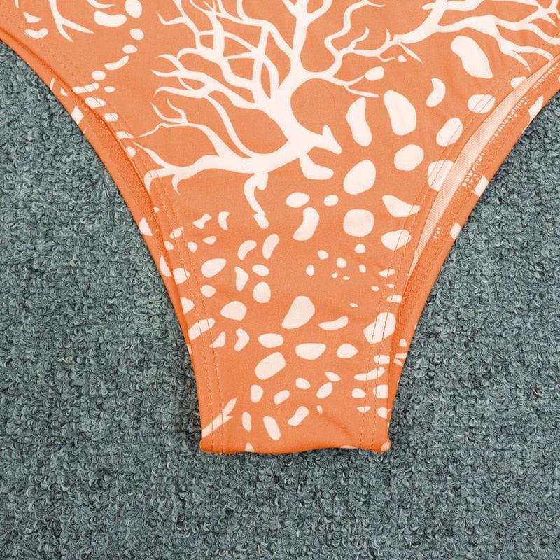 Surfing Swimsuit For Women Bikini Long Sleeve Swimwear Tiger Print Push Up Summer Bath Suit Two Piece Surfing Rash Guard Bikini Long Sleeve Swimsuit Set - DEA collection