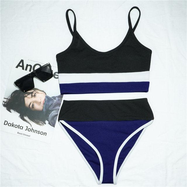 Female Swimsuit High Waist Bikini Women High Waist Bikini Set Two Piece Swimsuits Bikini Top With Bottoms Bathing Suits For Teens Girls Women Swimwear Two-pieces Bikini Set Sport Bathing Suit Swim Lady - DEA collection