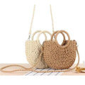 Summer Straw Bags: Top Handle Semi Circle Straw Bag