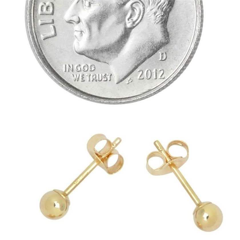 Solid 14K Gold Ball Studs - Assorted Sizes - DEA collection