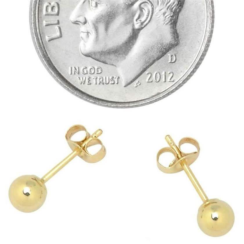 Solid 14K Gold Ball Studs - Assorted Sizes - DEA collection