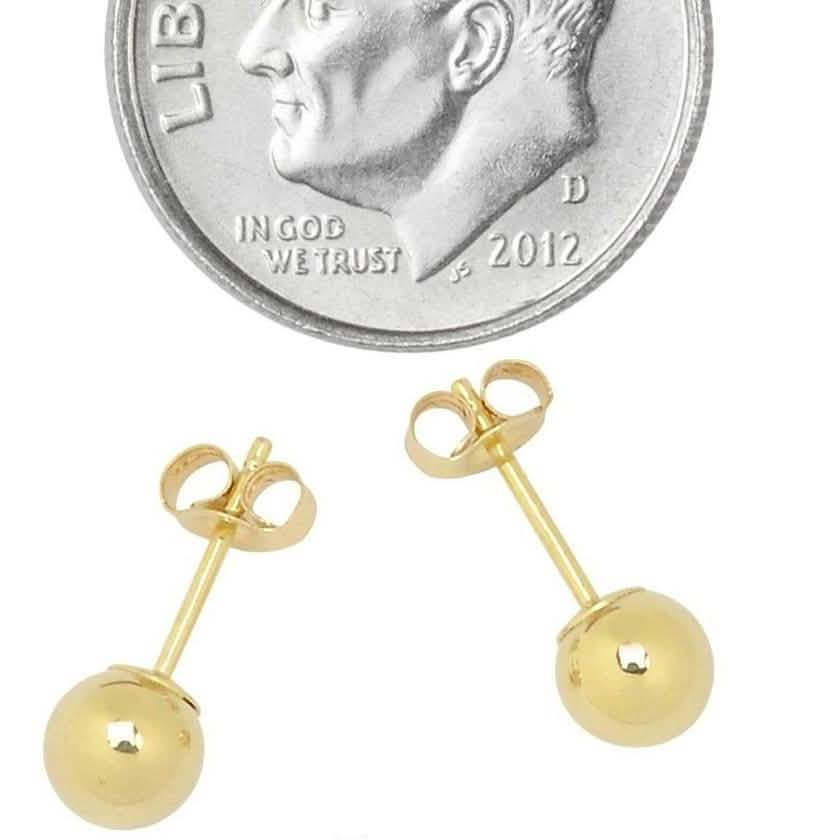 Solid 14K Gold Ball Studs - Assorted Sizes - DEA collection
