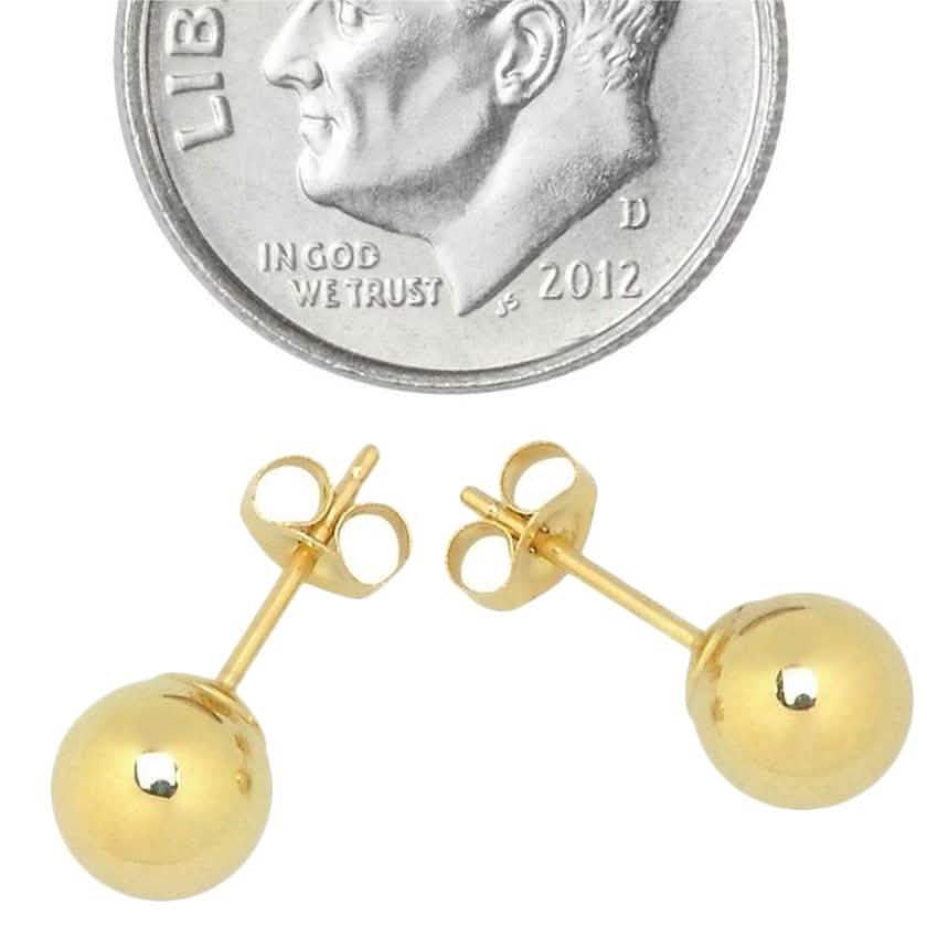 Solid 14K Gold Ball Studs - Assorted Sizes - DEA collection