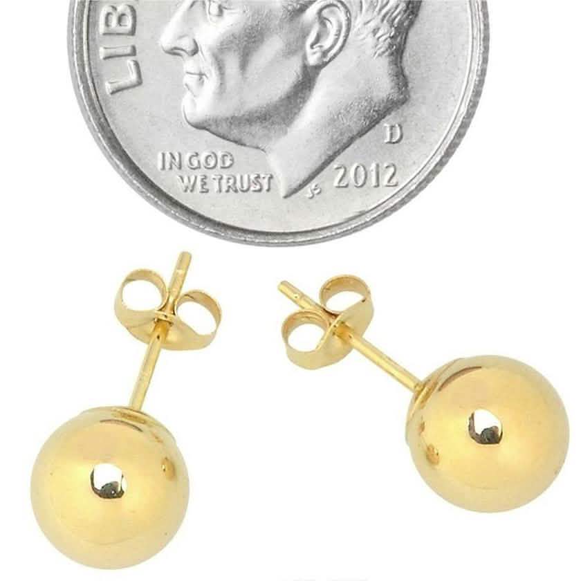 Solid 14K Gold Ball Studs - Assorted Sizes - DEA collection