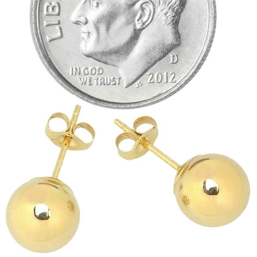 Solid 14K Gold Ball Studs - Assorted Sizes - DEA collection