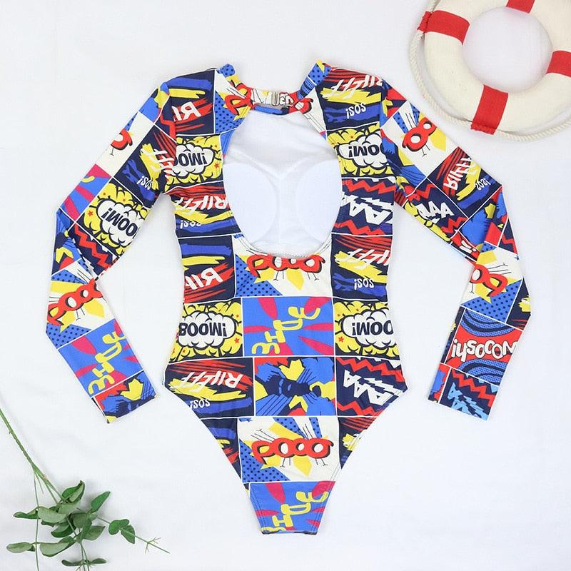 Surfing Swimsuit For Women Bikini Long Sleeve Swimwear Tiger Print Push Up Summer Bath Suit Two Piece Surfing Rash Guard Bikini Long Sleeve Swimsuit Set - DEA collection
