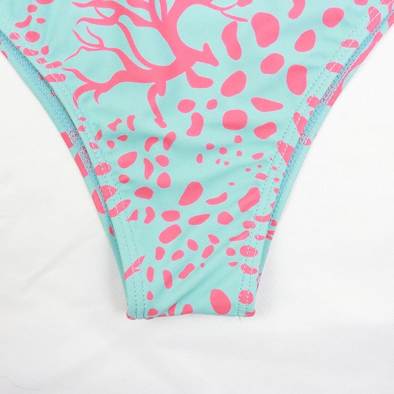 Surfing Swimsuit For Women Bikini Long Sleeve Swimwear Tiger Print Push Up Summer Bath Suit Two Piece Surfing Rash Guard Bikini Long Sleeve Swimsuit Set - DEA collection