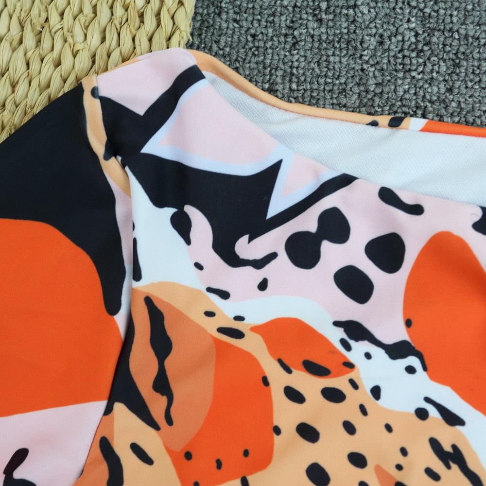 Surfing Swimsuit For Women Bikini Long Sleeve Swimwear Tiger Print Push Up Summer Bath Suit Two Piece Surfing Rash Guard Bikini Long Sleeve Swimsuit Set - DEA collection